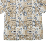 NOTATIONS Womens Printed Top Brown V-Neck Floral M