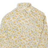 Womens Printed Shirt Beige Collared Long Sleeve Floral S