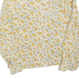 Womens Printed Shirt Beige Collared Long Sleeve Floral S