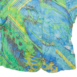 Womens Printed Shirt Green V-Neck Crazy Pattern M
