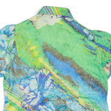 Womens Printed Shirt Green V-Neck Crazy Pattern M