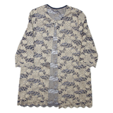 Womens Kimono Top Black 3/4 Sleeve M