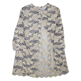 Womens Kimono Top Black 3/4 Sleeve M