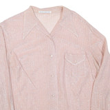 KELLER ERNESTINE Womens Shirt Pink Collared Long Sleeve M