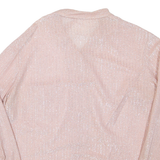 KELLER ERNESTINE Womens Shirt Pink Collared Long Sleeve M