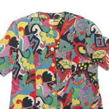 TRU BLOUSE Womens Printed Top Red Crazy Pattern L