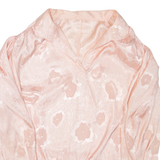 Womens Printed Blouse Pink V-Neck Long Sleeve L