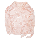 Womens Printed Blouse Pink V-Neck Long Sleeve L