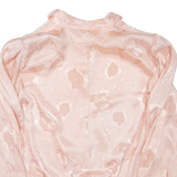 Womens Printed Blouse Pink V-Neck Long Sleeve L