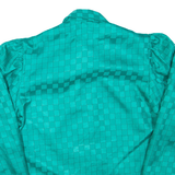 Womens Printed Blouse Green Collared Long Sleeve Check L