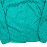 Womens Printed Blouse Green Collared Long Sleeve Check L