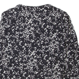 MASSIMO DUTTI Butterfly Womens Printed Blouse Black Long Sleeve S
