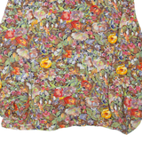 Womens Printed Blouse Brown Collared Long Sleeve Floral M