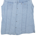 TEDDY'S JEANS Womens Shirt Blue Collared Sleeveless XL