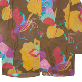 BENETTON Womens Printed Top Brown Long Sleeve Floral XL
