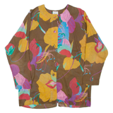 BENETTON Womens Printed Top Brown Long Sleeve Floral XL