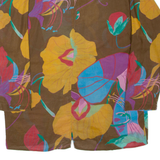 BENETTON Womens Printed Top Brown Long Sleeve Floral XL