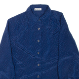 CALLORE Womens Printed Shirt Blue Collared Long Sleeve M