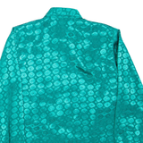 Womens Printed Shirt Green Collared Long Sleeve M