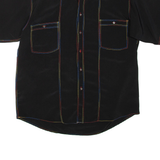 LECHE Womens Shirt Black Collared L