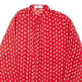 BARDAUS Womens Printed Blouse Red Long Sleeve Geometric S