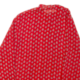 BARDAUS Womens Printed Blouse Red Long Sleeve Geometric S