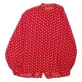 BARDAUS Womens Printed Blouse Red Long Sleeve Geometric S