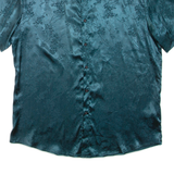 Womens Printed Shirt Green Collared L