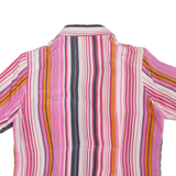 Womens Printed Shirt Pink Collared Striped M