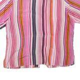 Womens Printed Shirt Pink Collared Striped M
