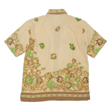 DAE HO Womens Printed Shirt Brown Collared Crazy Pattern L