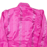 CANDA Womens Printed Shirt Pink Collared Long Sleeve Striped M