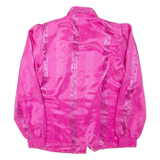 CANDA Womens Printed Shirt Pink Collared Long Sleeve Striped M