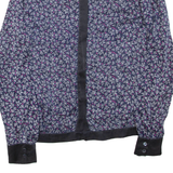Womens Printed Shirt Purple Collared Long Sleeve M