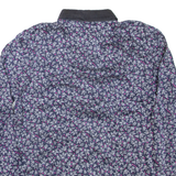 Womens Printed Shirt Purple Collared Long Sleeve M