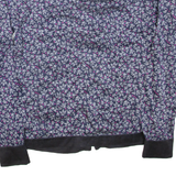 Womens Printed Shirt Purple Collared Long Sleeve M