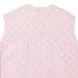 Lace Womens Top Pink Sleeveless L