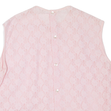 Lace Womens Top Pink Sleeveless L