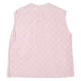 Lace Womens Top Pink Sleeveless L