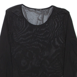 BREAL Sheer Womens Top Black Long Sleeve L