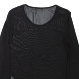 BREAL Sheer Womens Top Black Long Sleeve L