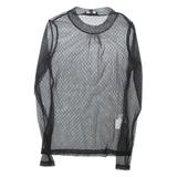 MORGAN Sheer Womens Top Black Long Sleeve M