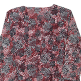 QUEENSWAY Womens Printed Top Red 3/4 Sleeve Floral M