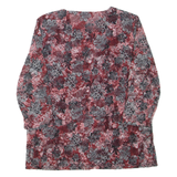 QUEENSWAY Womens Printed Top Red 3/4 Sleeve Floral M