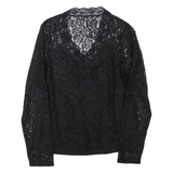 CHICOREE Lace Womens Top Black V-Neck Long Sleeve M