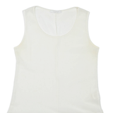 Sheer Womens Top White Sleeveless M
