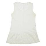 Sheer Womens Top White Sleeveless M