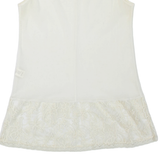 Sheer Womens Top White Sleeveless M