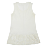 Sheer Womens Top White Sleeveless M