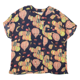 MARKWALD Sheer Womens Printed Top Black Crazy Pattern XL